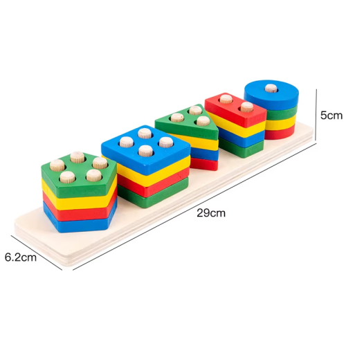 Montessori fa formaillesztő játék 