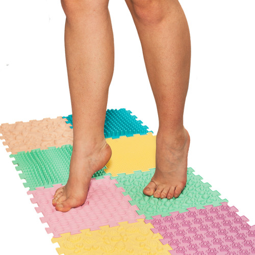 Masszázs szőnyeg Puzzle Mix Pasztell 8 darabos