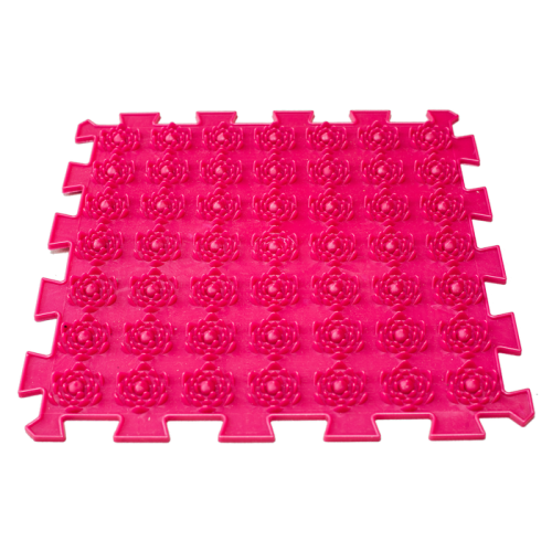 6 elemből álló Puzzle masszázs szőnyeg Rózsaszín kavics