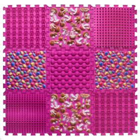 Puzzle Mix 9 elemből álló ortopédiai masszázs szőnyeg Rózsaszín Puzzle Mix 9 elemből álló ortopédiai masszázs szőnyeg Rózsaszín