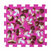 6 elemből álló Puzzle masszázs szőnyeg Rózsaszín gomba