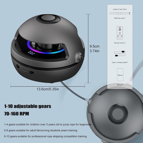 Intelligens ugrókötél gép távirányítóval és bluetooth hangszóróval