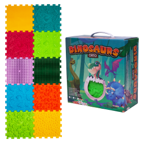 Ortek Dinoszauruszok Puzzle 10 elemből álló masszázs szőnyeg