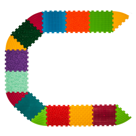 Ortek Puzzle 10 elemből álló masszázs szőnyeg + 6 Háromszögű puzzle elem