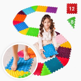 Szenzoros szőnyeg 12 elemből álló Ortek Puzzle + 8 Háromszögű puzzle elem Szenzoros szőnyeg 12 elemből álló Ortek Puzzle + 8 Háromszögű puzzle elem