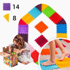 Szenzoros szőnyeg Ortek Puzzle 14 elem + 8 Háromszög