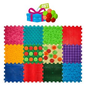 Szenzoros szőnyeg 12 elemből álló Ortek Mix Puzzle + „Minták” ajándékba Szenzoros szőnyeg 12 elemből álló Ortek Mix Puzzle + „Minták” ajándékba