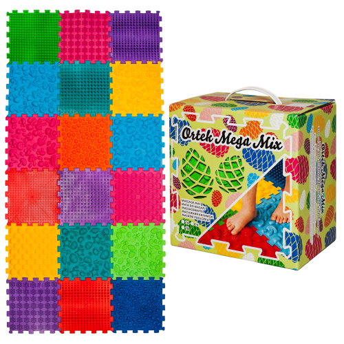 Szenzoros szőnyeg 18 elemből álló Mega Mix puzzle 