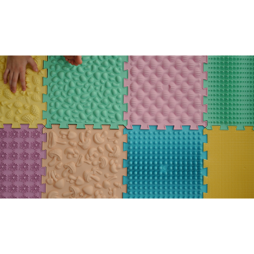 Szenzoros szőnyeg 12 darabos Puzzle Mix Pasztell