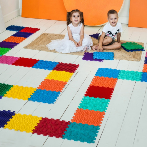 Szenzoros szőnyeg 12 elemből álló Mega Mix puzzle 