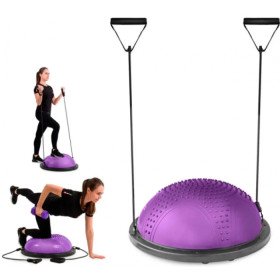 BOSU egyensúlyozó félgömb fitness és gimnasztikai eszköz 59 cm átmérőjű kézi pumpával